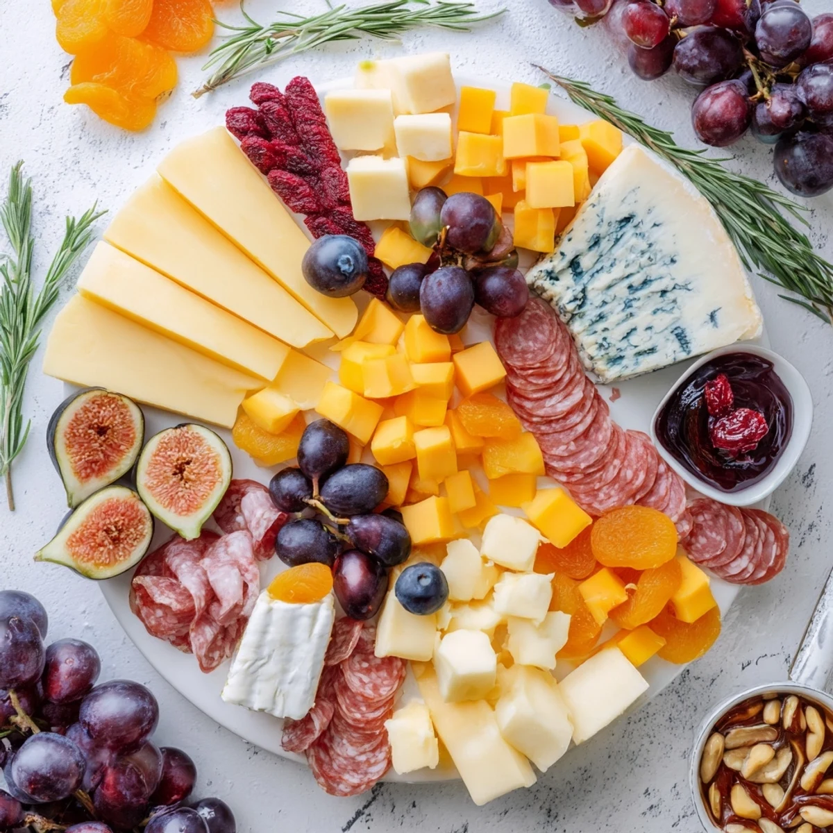 A tempting Christmas 2025 Festive Grazing Board featuring a delicious array of holiday appetizers for sharing.