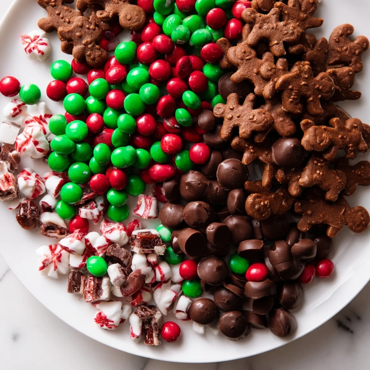 This delicious Santa's Sack Candy Avalanche displays an array of holiday treats—a festive and sweet snack board.