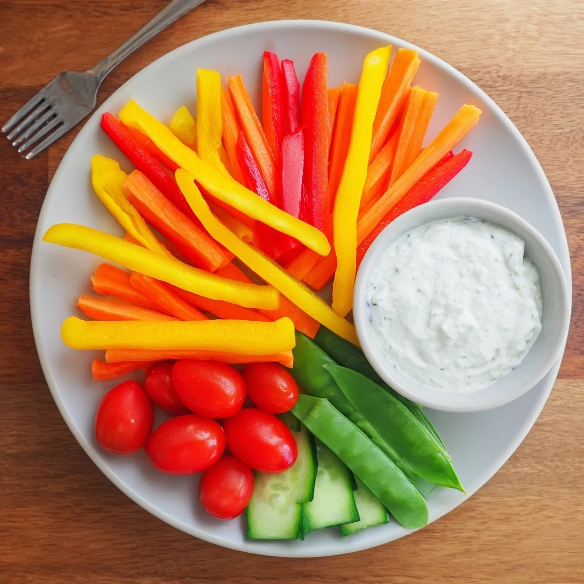 Fan-geformte Gurken Karotten Dip