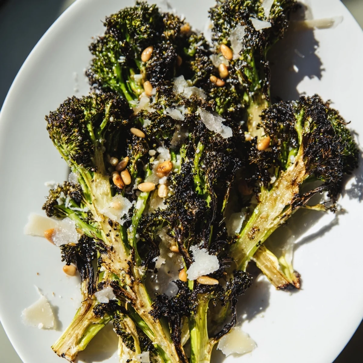 Charred Broccoli Salad, with beautifully roasted broccoli florets, Parmesan, and a bright lemon dressing.