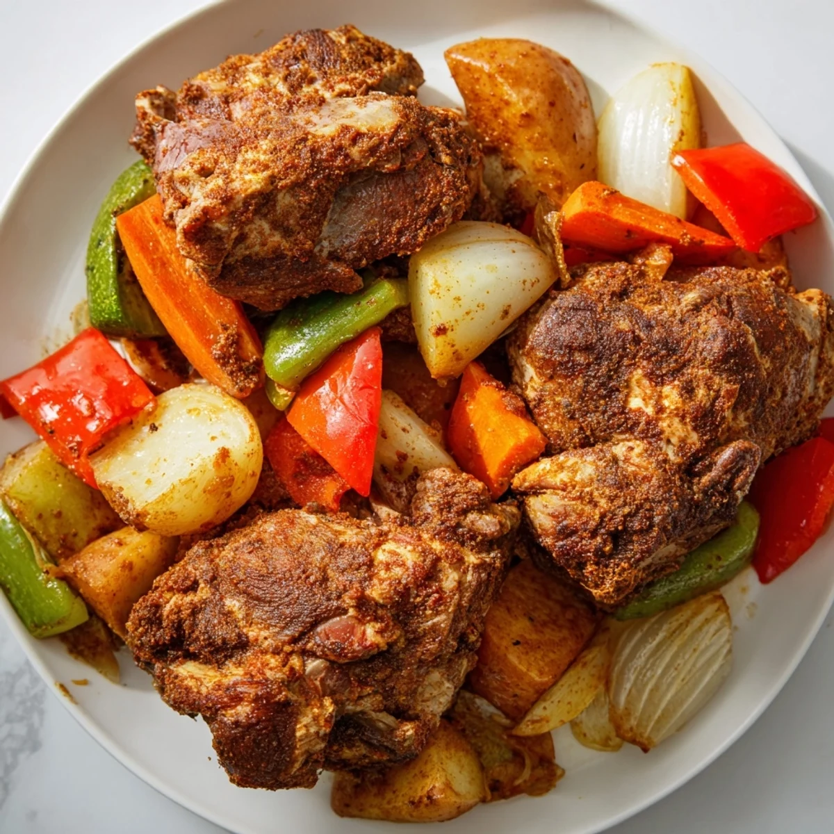 Close-up of a flavorful Jordanian Zarb, showcasing tender lamb pieces and fragrant spices.