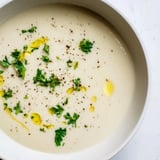 This vegan creamy garlic potato soup boasts a velvety texture and rich, roasted garlic flavor.