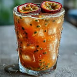 Tropischer Sunrise Mocktail mit Passionsfrucht