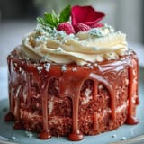 Rosé Samtkuchen mit Goldtropfen