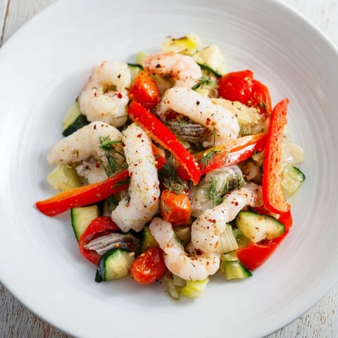 A close-up of Plongeons dans lOcéan Poisson Bleu showcasing flaky blue fish with vibrant vegetables.