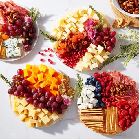 A visually stunning Nutcracker Suite Board overflowing with colorful cheeses, meats, and fruits.