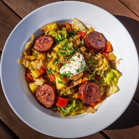 Wurst Kohl Eintopf Gulasch