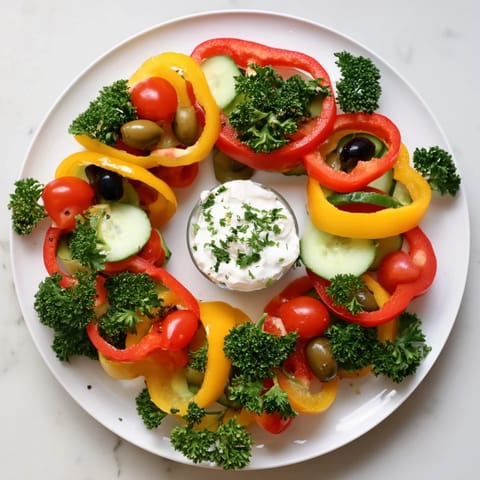 Festlicher Paprika Kranz Dip