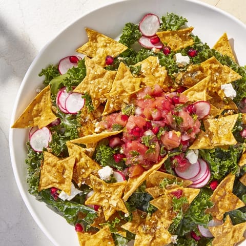 Winter Salat Schneeflocken Chips