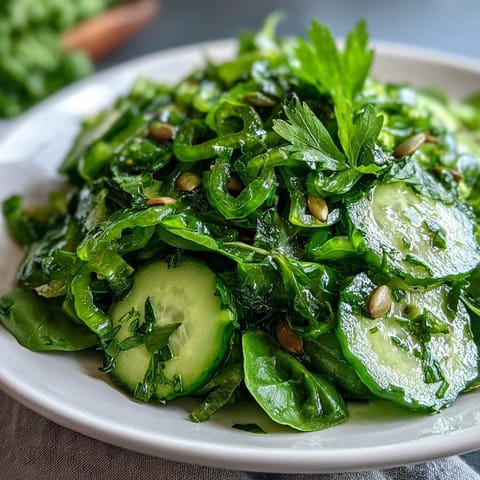 Gesundes Glänzender Grüner Salat serviert als erfrischender Hauptgang oder leichte Beilage.