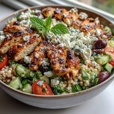 Mediterrane Perlen Couscous Hühnchen Schalen #312