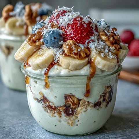 Fluffiger Joghurt Bananen Split