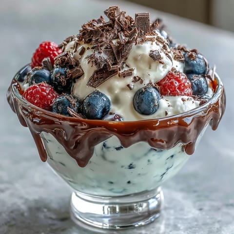Fluffiger Joghurt Beeren Sundae