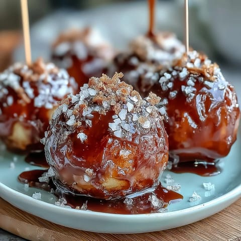 Karamell Äpfel mit Meersalz