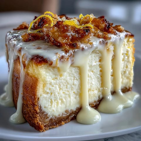 Sahnige Limoncello-Käsekuchen-Riegel mit Zitronen-Keksboden und glänzendem Zitronenguss, serviert auf einer weißen Platte.