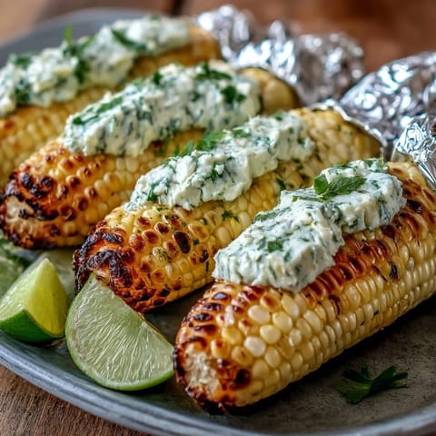 Saftige Maiskolben vom Grill in Alufolie mit aromatischer Kräuterbutter, perfekt für Sommerfeste.