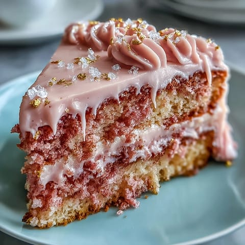 Rosé Velvet Kuchen mit Gold #497