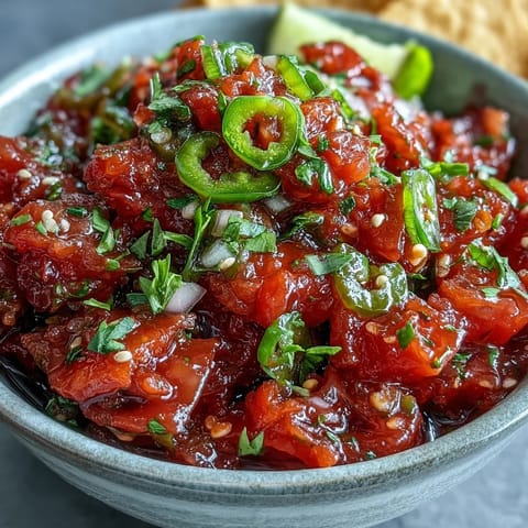 Frische Pickle de Gallo Salsa mit knackigen Gurken, Tomaten plus Limette.