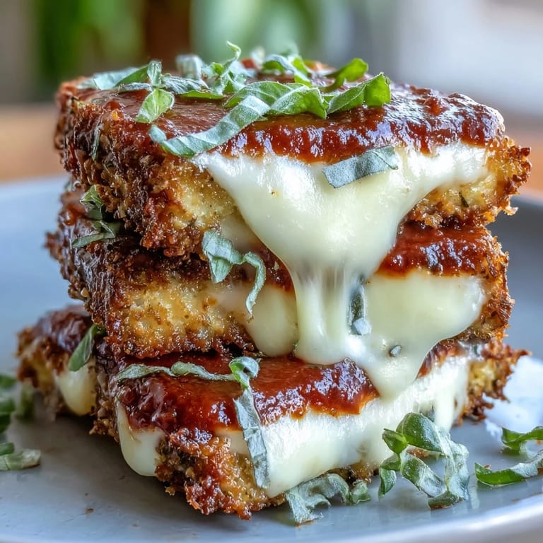 Crispy Tofu Chicken Parm Bakes serviert auf Spaghetti, ein würziges vegetarisches Abendessen.