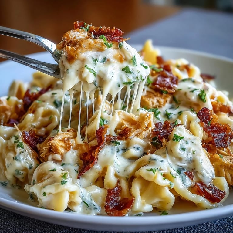 Genieße die cremige Jalapeño Popper Hühnchen Pasta gerichtet mit saftigem Hähnchen, würzigen Jalapeños und knuspriger Panade.