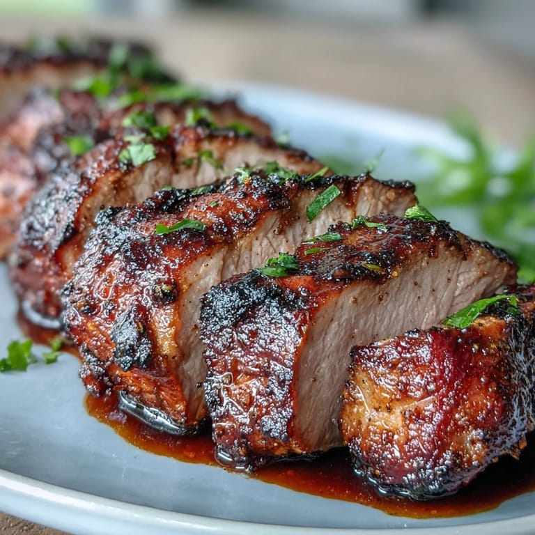 2. Würziges Schweinefilet mariniert in traditioneller Jerk-Sauce, geröstet bis zur goldbraunen Perfektion und serviert mit frischem Limettensaft.  