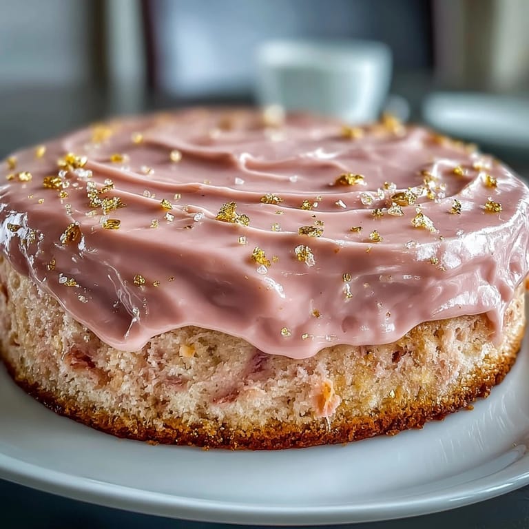 Zarte Rosé-Velvet-Torte mit Goldtropfen – eine köstliche, feuchte Torte mit dezentem Rosé-Geschmack, umhüllt von glatter Frischkäse-Creme und glänzenden Goldakzenten.