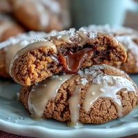 GingerBrave-inspirierte Gingerbread Bites auf einem Teller mit festlichen Weihnachtsdekorationen, perfekt für die Feiertage.