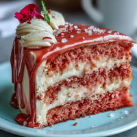 Ein atemberaubender rosa Samtkuchen mit Roséwein und goldenem Drip, perfekt für eine elegante Brautparty.